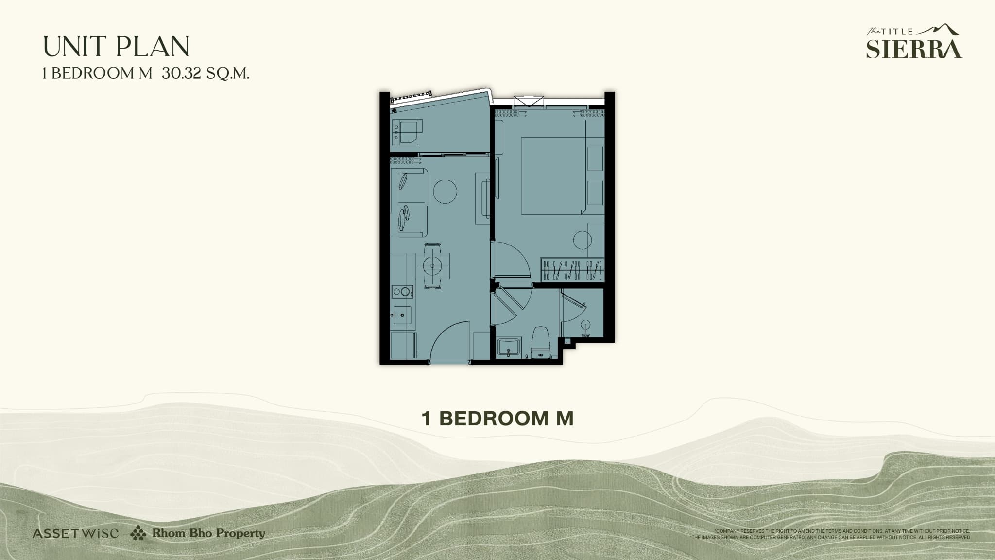 1 Bedroom M layout