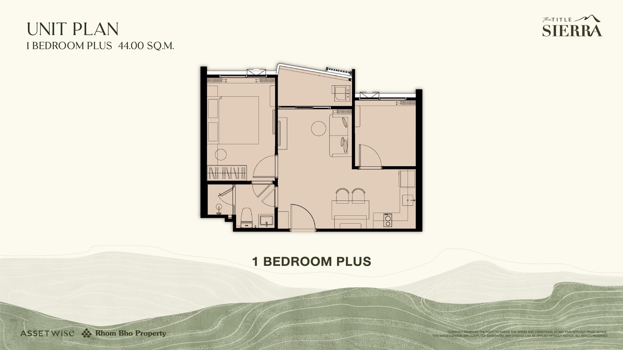 1 Bedroom Plus layout