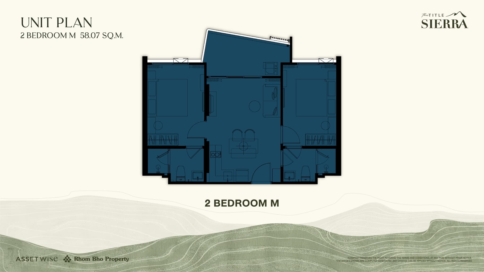 2 Bedroom M layout