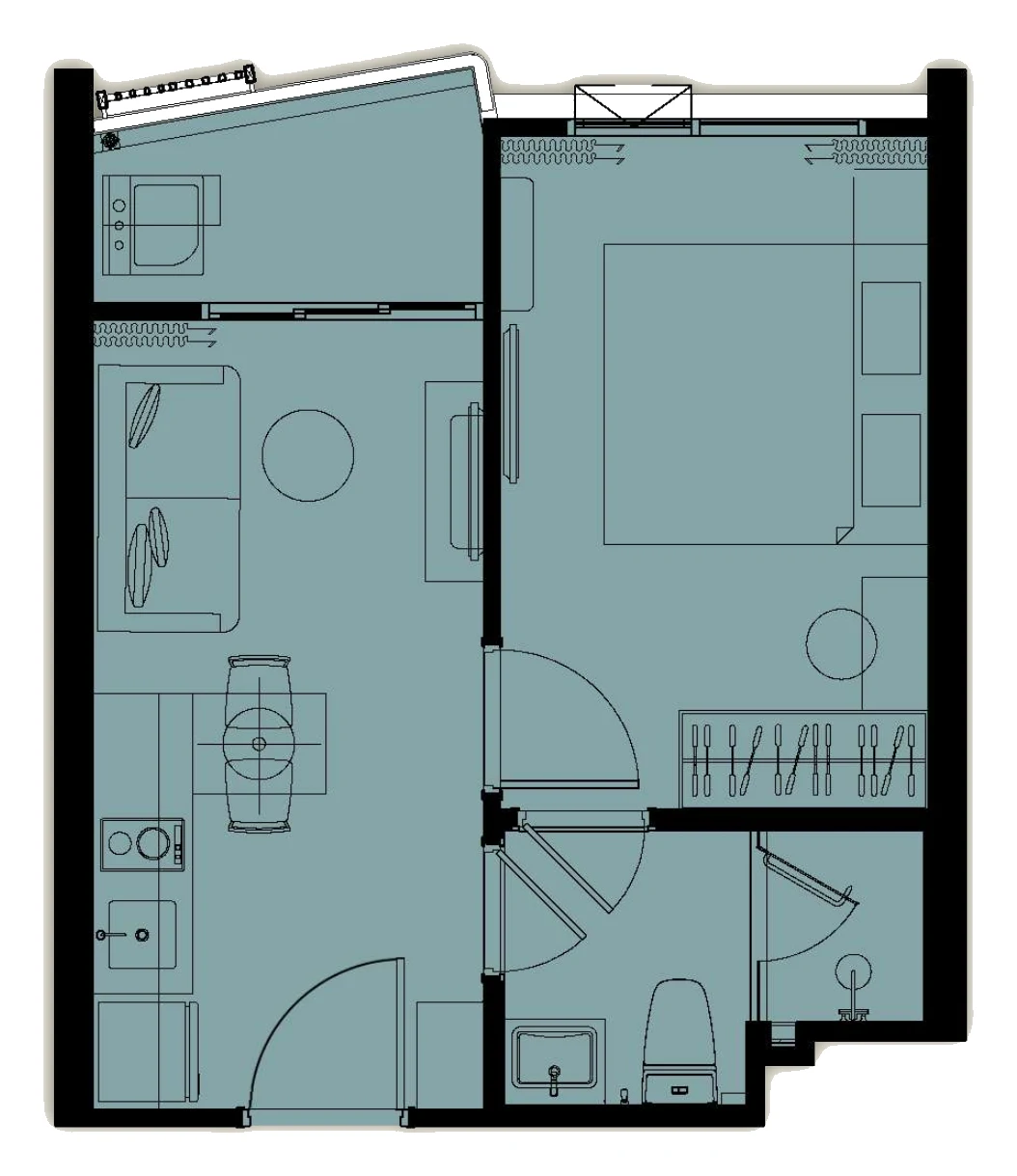Plan · One-bedroom M · 30.32 m²